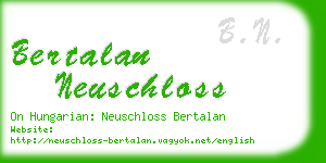 bertalan neuschloss business card
